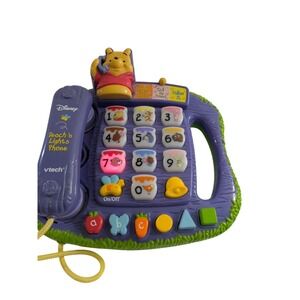 Disney VTech Winnie the Pooh Teachn Lights Phone Interactive Learning Toy Purple